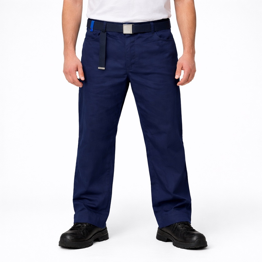IKEA Navy Work Utility Pants Straight Fit + Belt 46.5W
